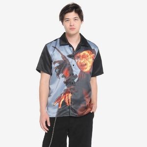 BNWT FREDDY VS. JASON WOVEN BUTTON-UP SHORT SLEEVE